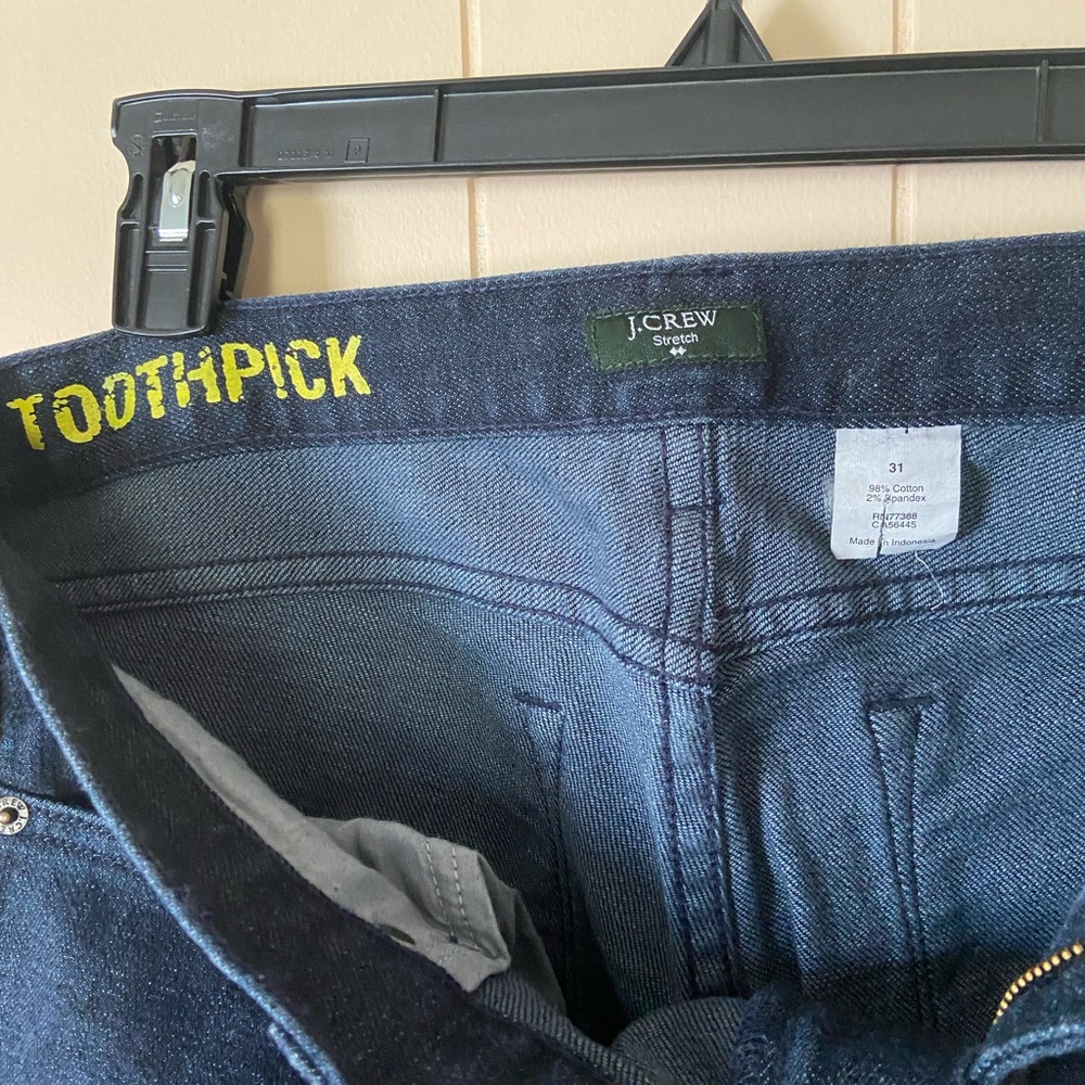 J Crew Toothpick Skinny Jeans, sz 31